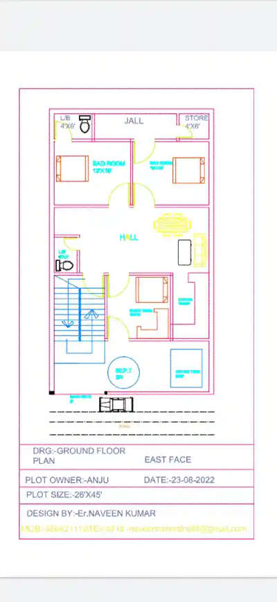 26'x45' ground floor plan