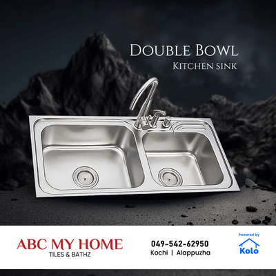 Double the convenience.. A double bowl kitchen sink for all your dishwashing needs
.
.
 #abcmyhome #abcmyhomekochi #granddiscountsale