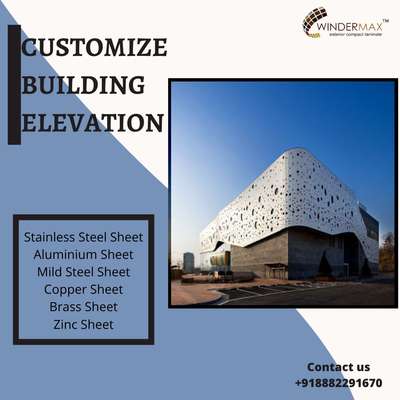 We deal in all types of exterior wall cladding products with the best brands of India and imported product 

*Our Product details* 

*#Metal exterior wall cladding*
*#HPL High pressure laminate* 
*#ACL Aluminum composite louvers* 
*#Solid aluminium louvers*
*#WPC louvers*
*#Wall FINs* 
*#ACP Aluminium composite panel*
*ACP/HPL Colour rivets*

Any requirement or query please contact us.9810980278 

For more details our all products please visit websites

www.windermaxindia.com
www.indianmake.co.in
