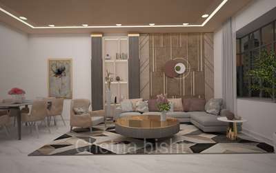 contemporary theme living with dining area