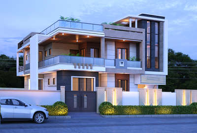 #3delevation🏠🏡 #3dhousedesign #luxuryvillas #exterior3D #HouseConstruction  #architecturedesigns