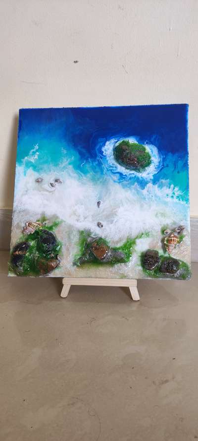 ocean theme resin epoxy art work