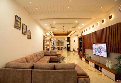 Leeha builders 7306950091
kannur & kochi
 # living room and designs #GypsumCeiling  # home decors #tvunits #CelingLights