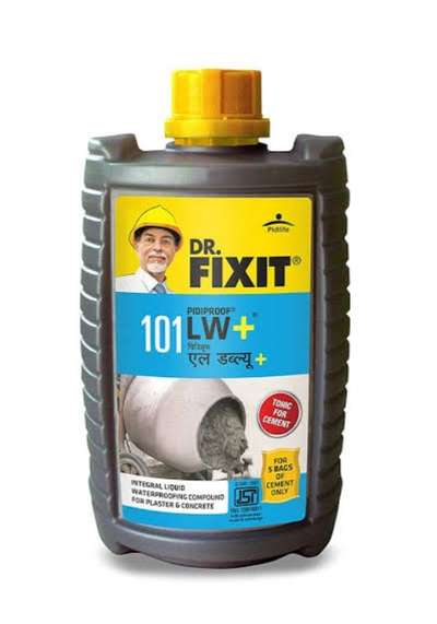 Dr. Fixit Pidiproof LW+
Integral liquid waterproofing compound for plaster and concrete

waterproofing of concrete and sand-cement mortars used in. basements, Roof slabs and screeds,water tanks and water retaining structures, external plastering, bathrooms and balconies, sumps and drains

#concrete bonding#crack# plastering#waterproofing#construction#kerala architecture