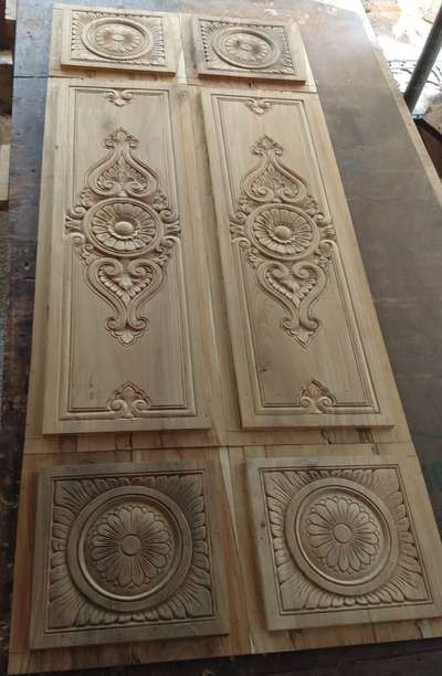 front door panels   teak wood carving