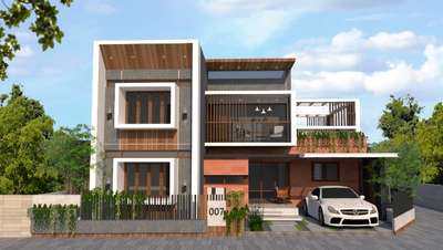 3d view for the upcoming 2000 sq ft house at Thiruvananthapuram
