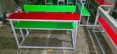 colour full school bench #schooldesk