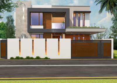 exterior design 
with compound wall
