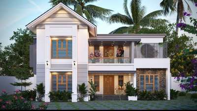 4bhk
sqft2100
client name:marakar
location :koppam, palakkad
 #3d  #ElevationHome #HouseDesigns