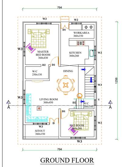 1200 Sqft House Plan #FloorPlans  #budgethome #groundfloor