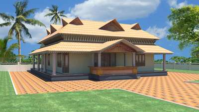 Traditional Design #TraditionalHouse  #3d  #3dhouse  #3dbuilding  #3D_ELEVATION  #3dmodeli  #kerala_architecture
