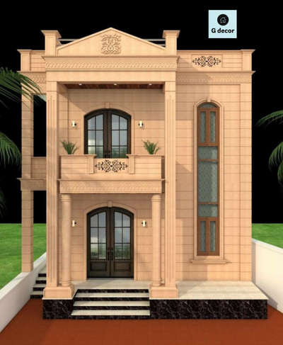 #exteriordesigns #jodhpursandstone #frontElevation #ElevationHome#elevationdesign# #frontfacade