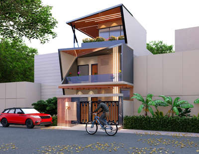 Residential project # front elevation # Designing#3d modeling and rendering