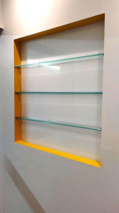 (Display area) back painted glass and glass shelf