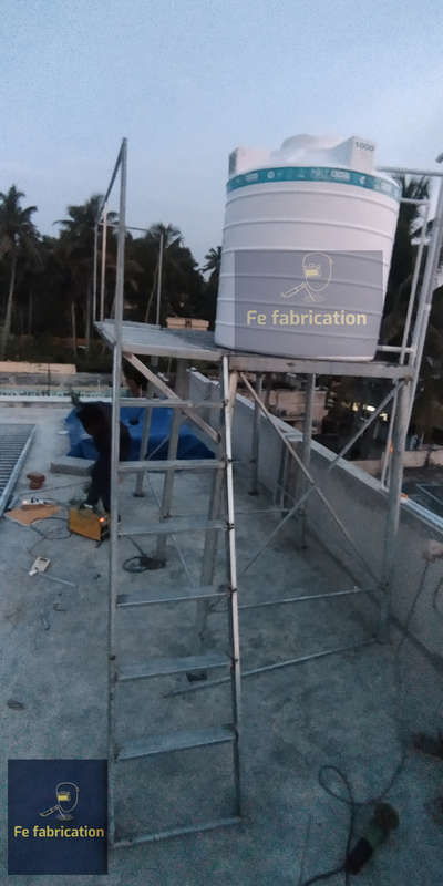 2000 liter / Two tone water tank stand with ladder and cleaning platform , solution for more water pressure .   #stand  #welding #Thiruvananthapuram #pressure #watertankstand #Plumbing  #2tone capacity  #budjectfriendly