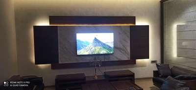 Tv pannel with stone/ tile fixing
