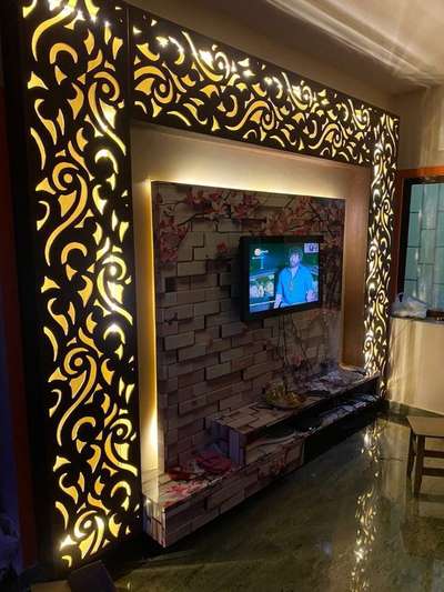 tv unit with cnc design