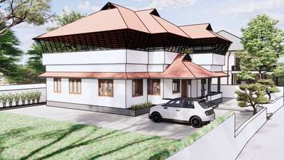#ElevationHome #TraditionalHouse #sketch #3d #KeralaStyleHouse