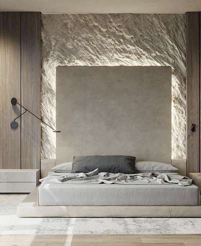 A lavish bedroom interior for wall.  artificial Rock Wall.  
call for inquiry +91 7568635343