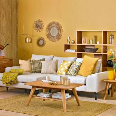 Go for this living room with mustard yellow shade that looks great in both classic and contemporary settings. Team this inviting hue with mid-century furniture for a cool, retro feel. To bring the scheme up to date, use some modern gold accessories.
#interior #decor #ideas #home #interiordesign #indian #colourful#decorshopping