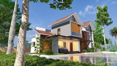 for 3d enquiry contact us #HouseDesigns  #KeralaStyleHouse  #SlopingRoofHouse