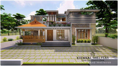Proposed Residential Building for Mr Vimal Sopanam, Anchal #fusion #traditional  and #contemporary