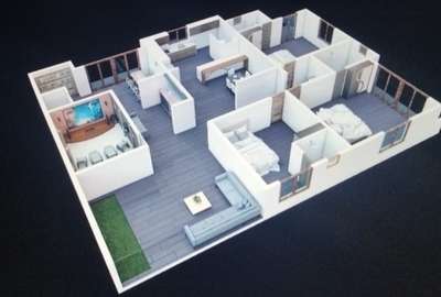 *3D Floor Plan*
It will help to arrangements of your house  or appartment like bed position ,Tv unit position, dining table  postion etc.