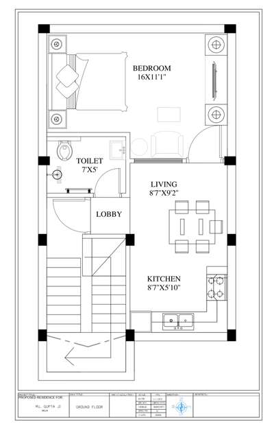A south facing floor plan as per vastu
Area -17x30
1BHK
 #FloorPlans  #HouseDesigns  #2DPlans  #2d  #Architect  #vastu