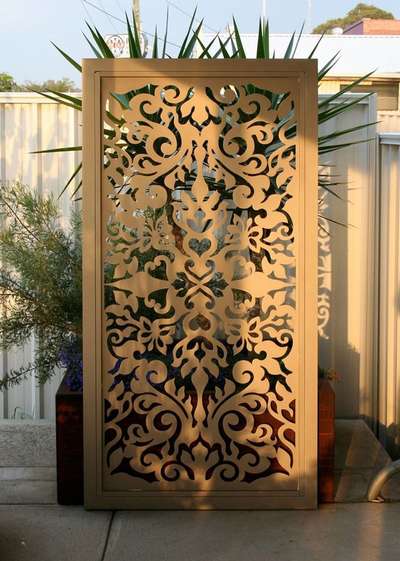 stainless steel partition with golden PVD coating deliver customer home if you have any requirement call or whatsapp on 9810684849  #