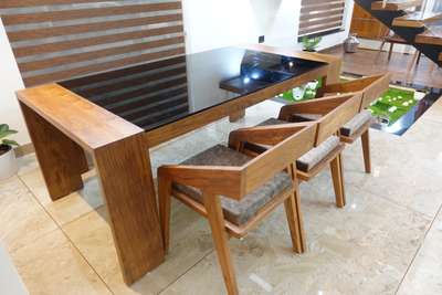 customized dining table and chairs teak wood 9072070255