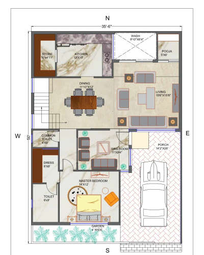 3d floor plan of house  #FloorPlans #floorplanrendering #floorplanning #25x50floorplan #40x60floorplan #floorplan3d