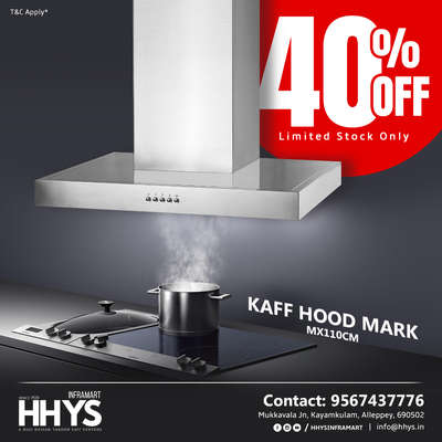 ✅ Limited OFFER !!!

Get KAFF Hood Mark mx 110cm for 40% OFF 

Limited Stock Only 

T & C Apply

Visit our HHYS Inframart showroom in Kayamkulam for more details.

𝖧𝖧𝖸𝖲 𝖨𝗇𝖿𝗋𝖺𝗆𝖺𝗋𝗍
𝖬𝗎𝗄𝗄𝖺𝗏𝖺𝗅𝖺 𝖩𝗇 , 𝖪𝖺𝗒𝖺𝗆𝗄𝗎𝗅𝖺𝗆
𝖠𝗅𝖾𝗉𝗉𝖾𝗒 - 690502

Call us for more Details :
+91 95674 37776.

✉️ info@hhys.in

🌐 https://hhys.in/

✔️ Whatsapp Now : https://wa.me/+919567437776

#hhys #hhysinframart #buildingmaterials #kaff #chimney #kitchenappliances