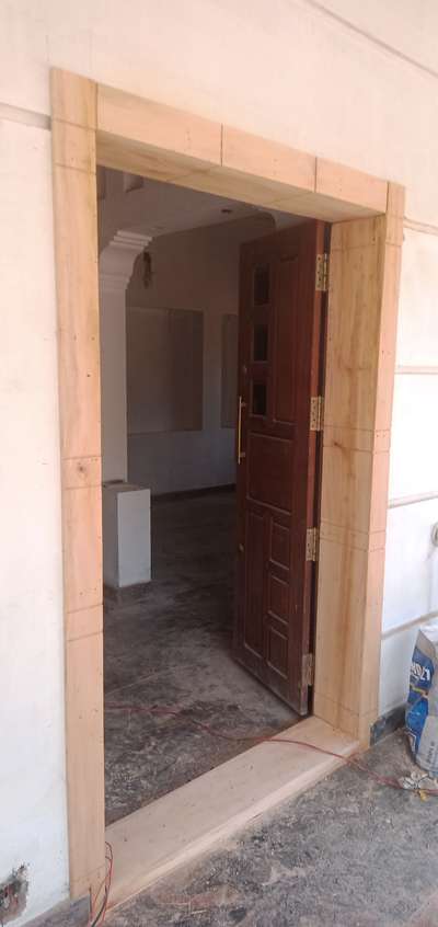 #Entrance Door   Frame  wood  panelling.