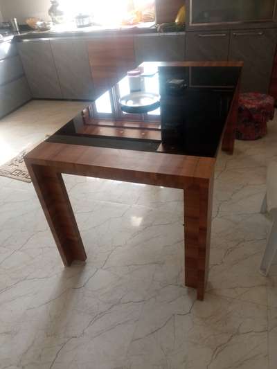 daining table  with black glass  #