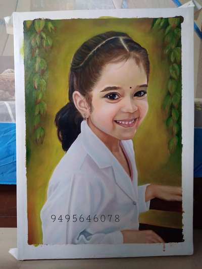 #portrait oil painting on canvas, size 26"×20" rate with out frame 8000