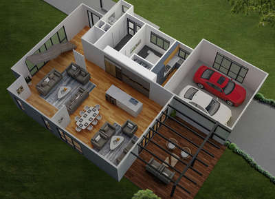 3D Floor Plan 1500
 #3Dfloorplans  #KeralaStyleHouse  #topviewplan  #FloorPlans