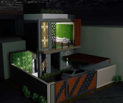 Night View Of an upcoming Residential Project #ElevationDesign  #InteriorDesigner #Architect #renderings