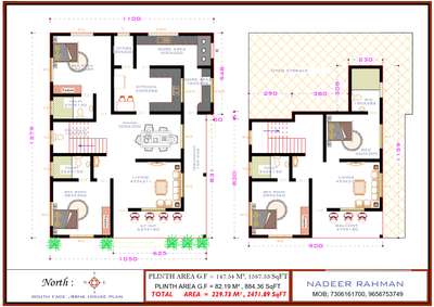 south face 4bhk house plan #4bhk #4BHKPlans #4BHKHouse #attachedtoilet #2000sqftHouse #modernhouses