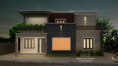night mode flat roof 3D  design for our new pulpally wayanad site