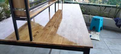Epoxy work on dining table