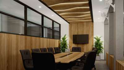 Board room interior 

#interiordesign #modern #contemporary #cnc #
 #InteriorDesigner  #3d  #interiordesigers #HouseDesigns
#keraladesign #minimal #officeinterior