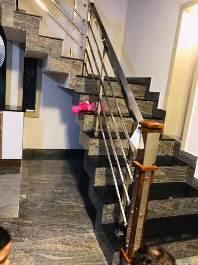 Steel stair handrail simple model