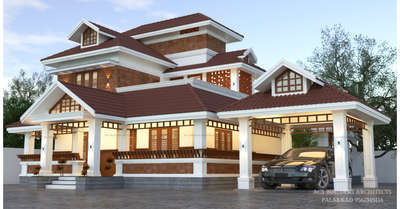 Residence Design @palakkad
area 2000 sqft
#3Bhk with Courtyard, patio, varandha😍