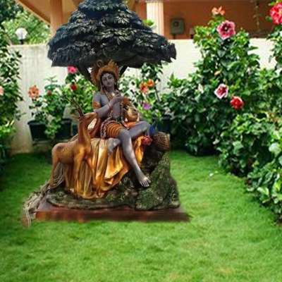9746867689 Krishna Garden . 5 feet tall Krishna sculpture . price may vary based on size & finish. Water body optional. #RoseGarden  #BalconyGarden  #GardeningIdeas  #LandscapeGarden  #RooftopGarden  #resort  #resorts  #LandscapeGarden