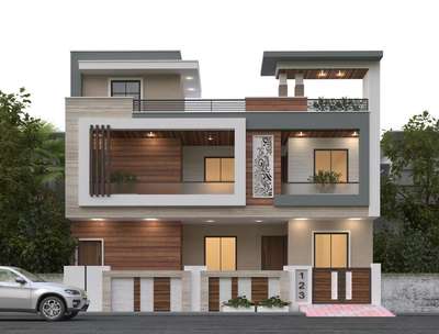 40x40 house elevation design  #moduler  #rinovation  #color  #stoneveneer