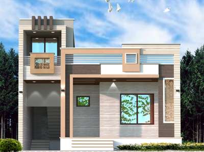 PROPOSED RESIDENTIAL PROJECT AT MUNDAWAR  ,DISTRICT ALWAR #frontelevation #SingleFloorHouse #3dview #villagehouse