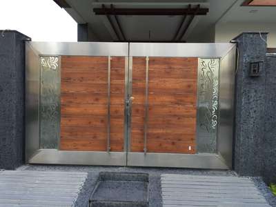 Stainless steel and Hpl main gate
