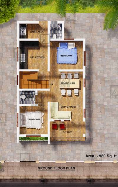 *3D Floor Plan*
For floor plan 
1. Upto buildup area 2000 sq.ft = ₹ 3500

2. 2000 - 3000sq.ft = ₹ 4500

3. Above 3000 sq.ft = Extra ₹ 500 for each 100 sq.ft