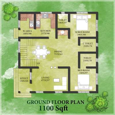 2 Bhk, Floor Plan
1100 Sqft

#FloorPlans #NorthFacingPlan #budjecthomes #2BHKPlans #2DPlans #KeralaStyleHouse