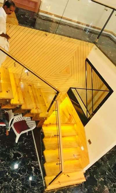 STAIR CASE  #StaircaseDecors #StraightStaircase #KeralaStyleHouse #LivingroomDesigns